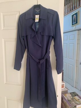 Cole Haan ash blue Trench Coat